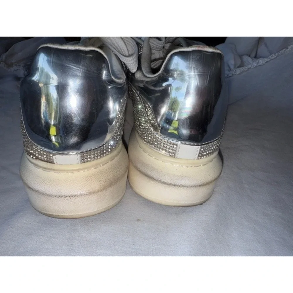 Steve Madden Glimmer-R Rhinestone Sneakers Platform Shoes Size 9M Sparkly - Picture 9 of 10